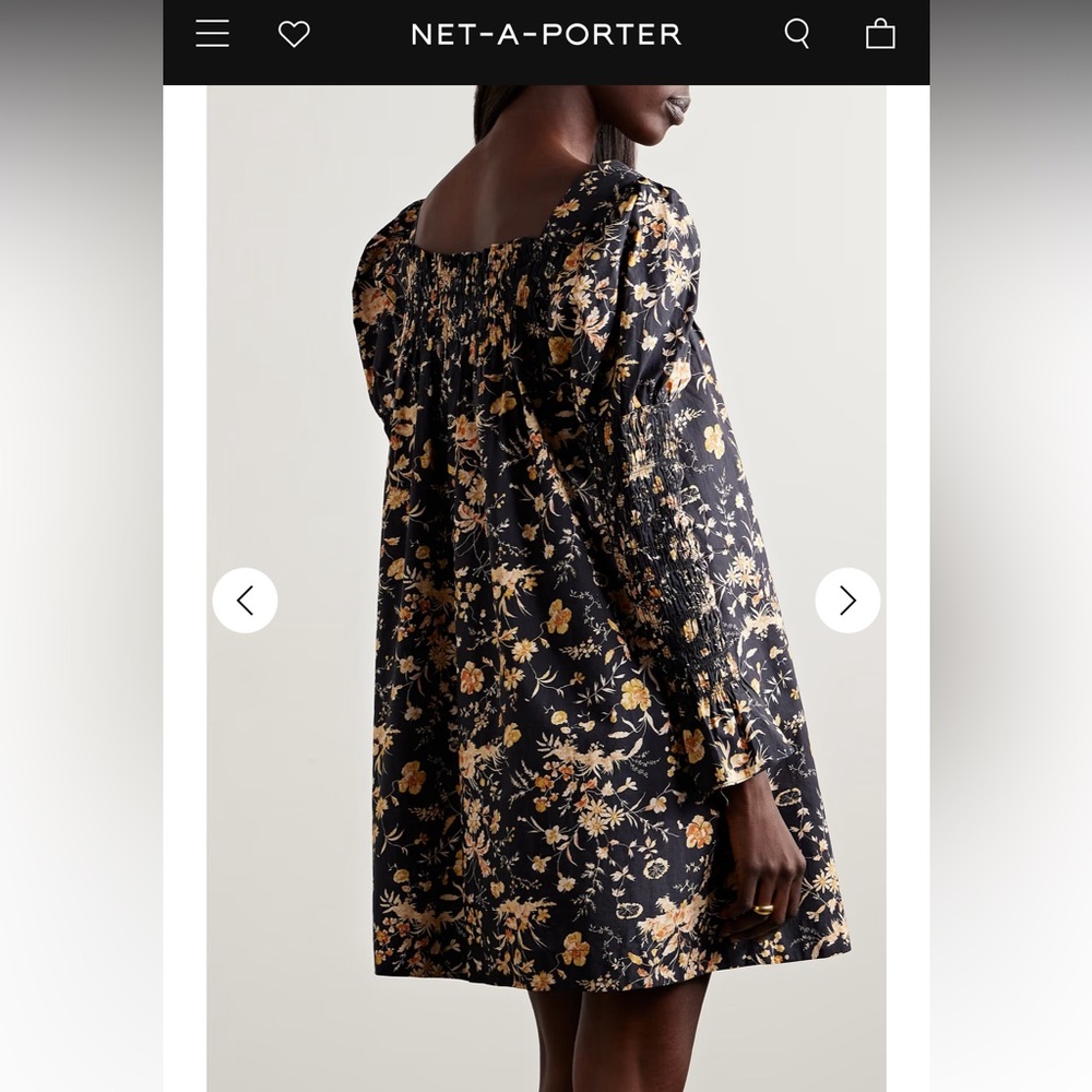 Doen Sabia shirred floral print dress- small